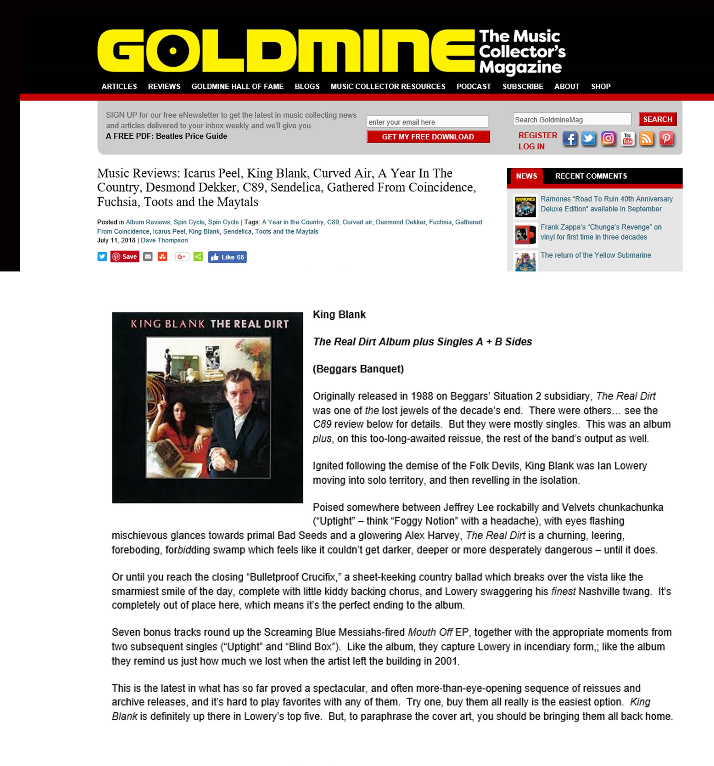Goldmine Magazine,July 2018